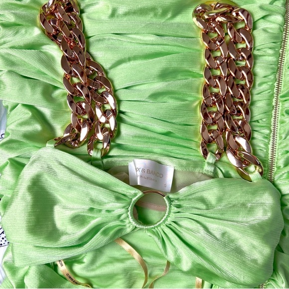 $650 Bronx & Banco Nadia MIDI Dress in Neon Mint - Picture 12 of 12